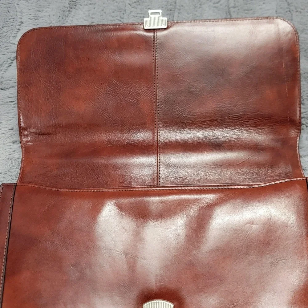Bosca Old Leather Amber Double Gusset Briefcase Mens 16